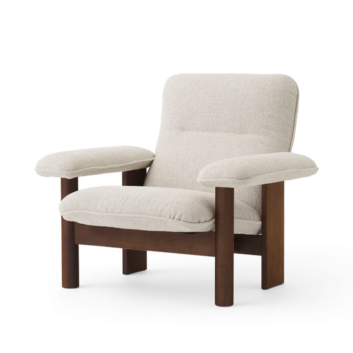Brasilia fauteuil - stof moss 011 grijs, donkergebeitst eikenhouten onderstel - Audo Copenhagen