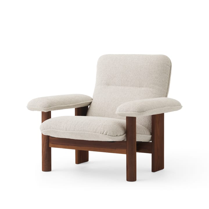 Brasilia fauteuil - stof moss 011 grijs, walnoothouten onderstel - Audo Copenhagen