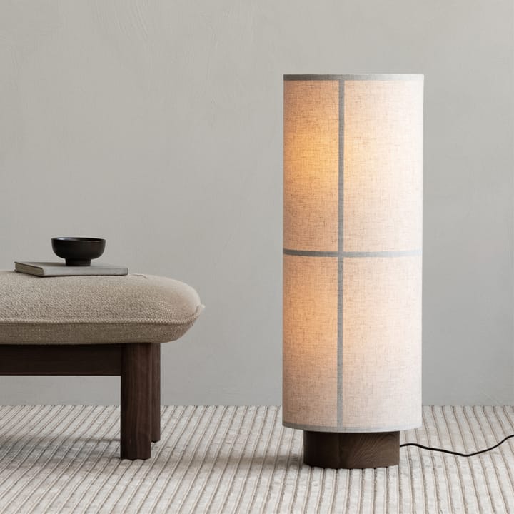 Brasilia voetenbankje, stof bouclé 02 beige, eikenhouten onderstel Audo Copenhagen