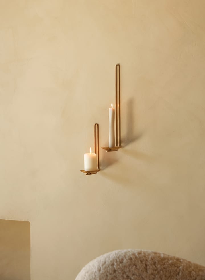 Clip waxinelichtjeshouder wand 20 cm, Messing Audo Copenhagen