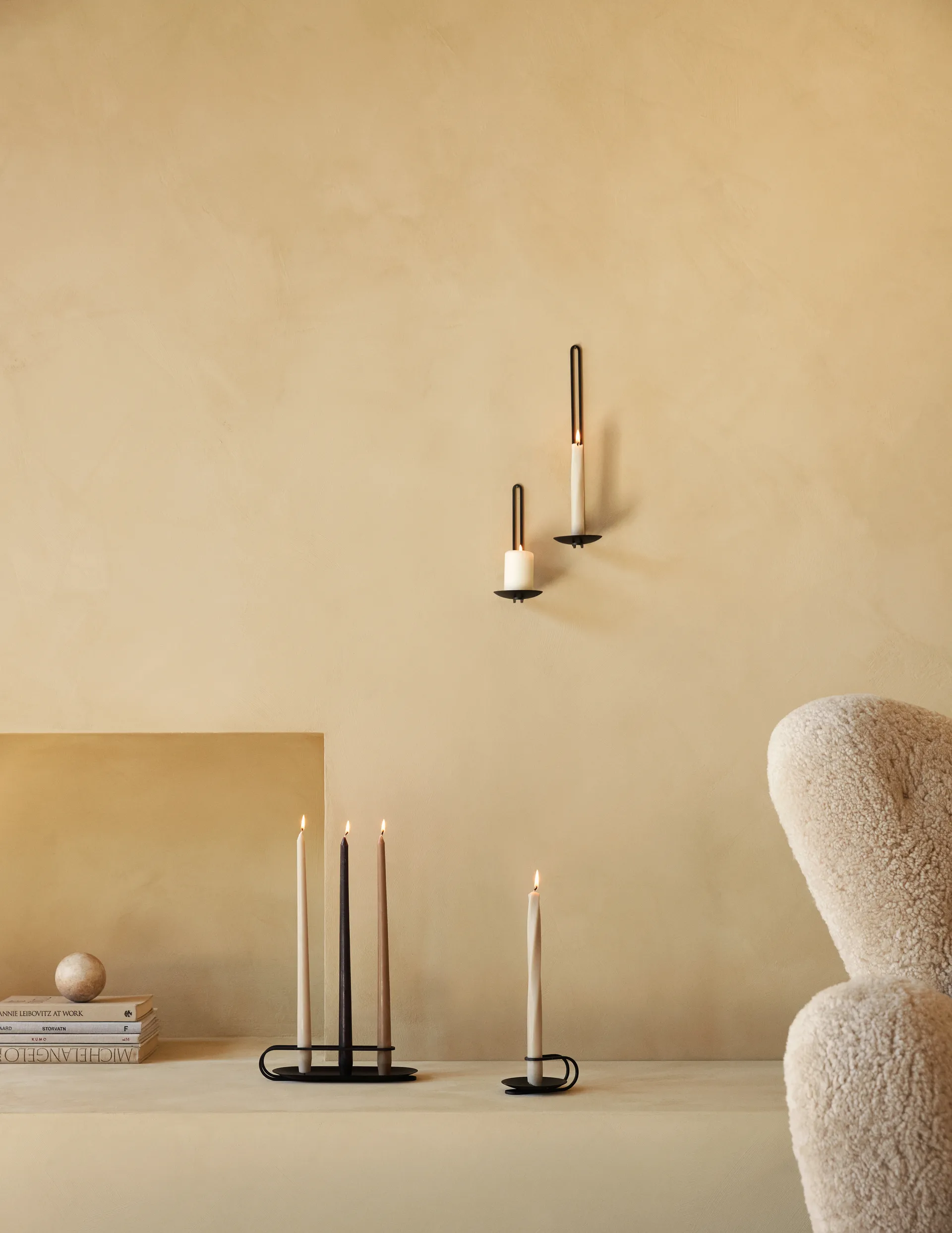 Clip waxinelichtjeshouder wand 20 cm, Zwart Audo Copenhagen