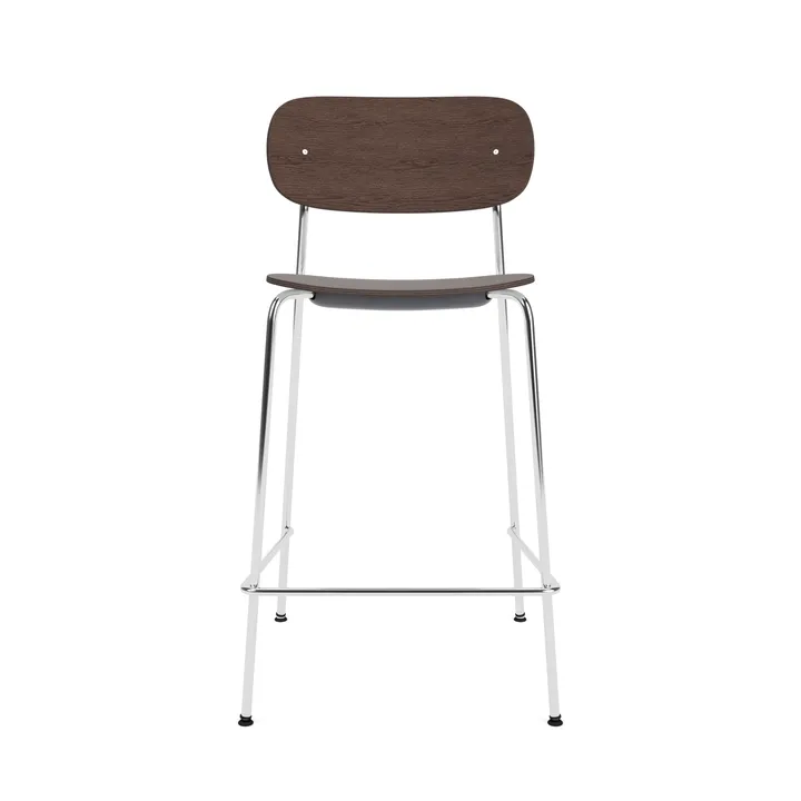 Co Bar Chair barkruk - Donker gebeitst eiken-chroomstaal, 65 cm - Audo Copenhagen