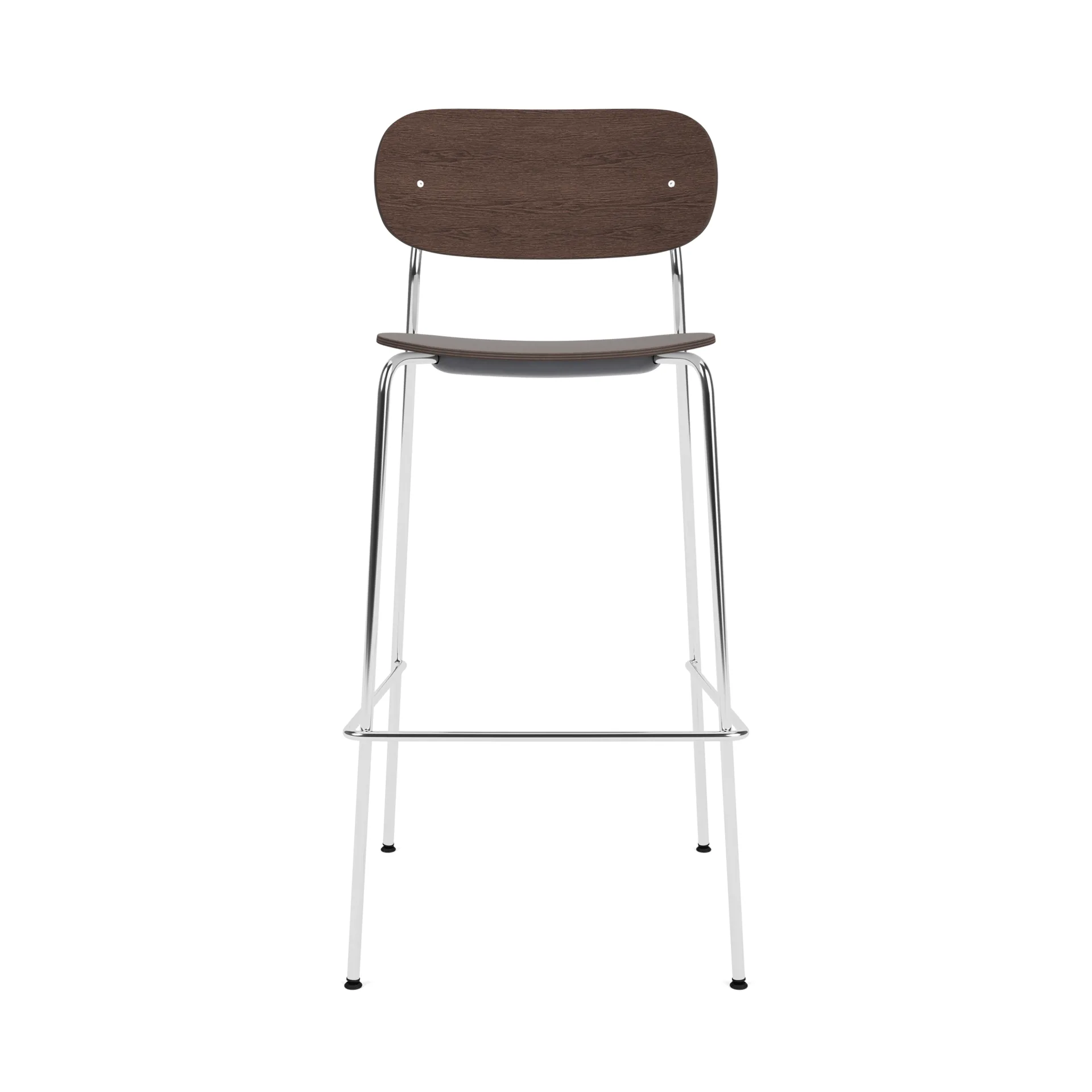 Co Bar Chair barkruk, Donker gebeitst eiken-chroomstaal, 75 cm Audo Copenhagen