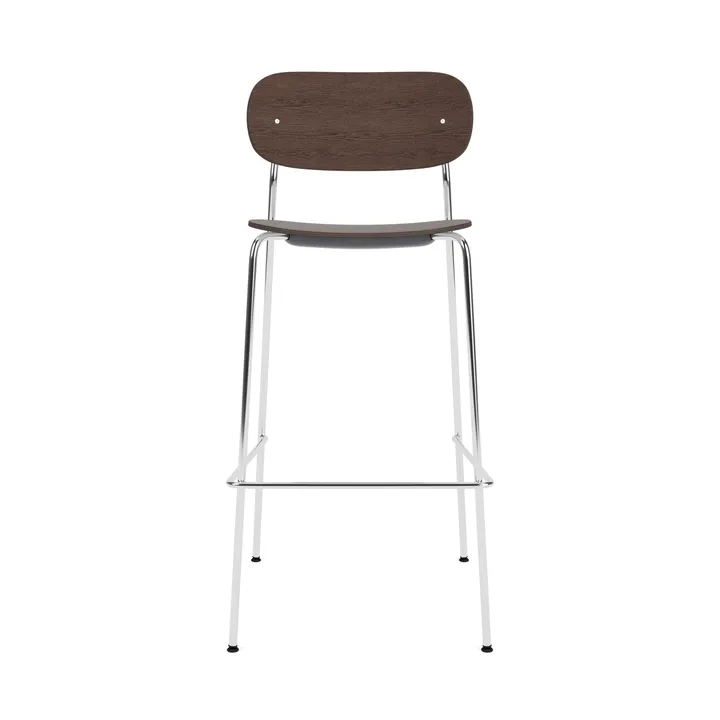 Co Bar Chair barkruk - Donker gebeitst eiken-chroomstaal, 75 cm - Audo Copenhagen