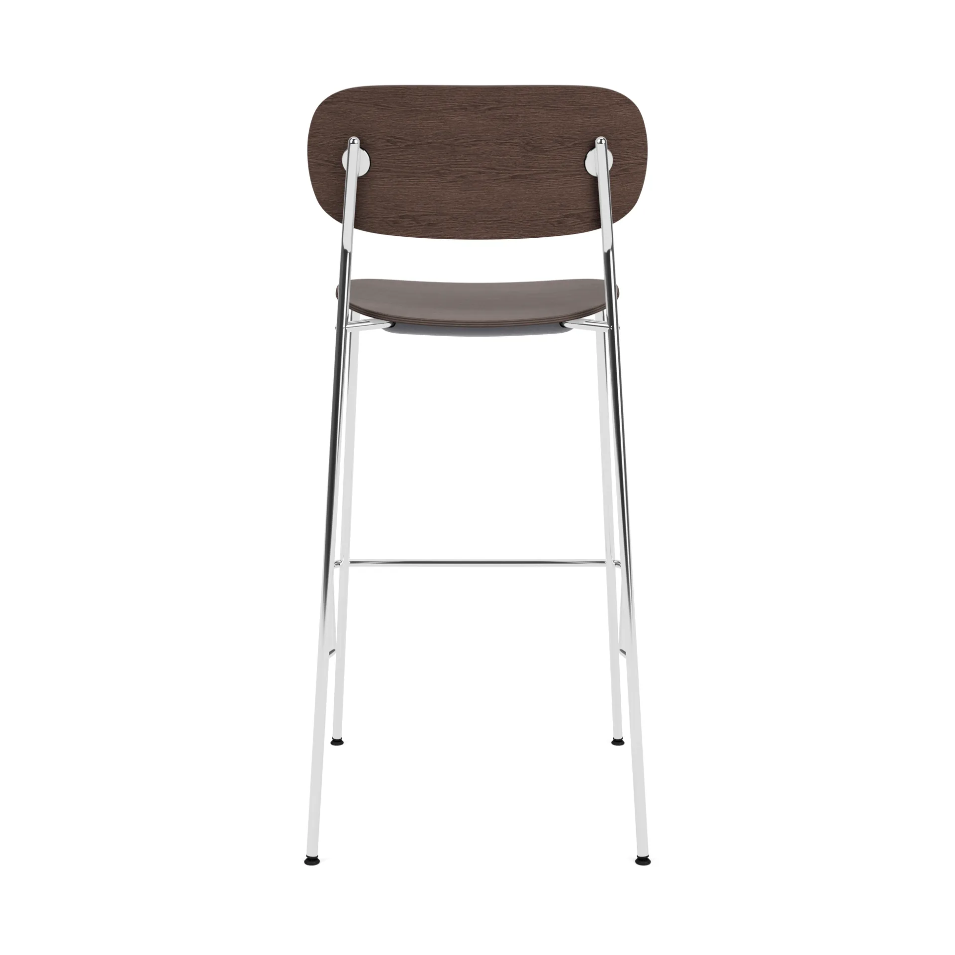 Co Bar Chair barkruk, Donker gebeitst eiken-chroomstaal, 75 cm Audo Copenhagen