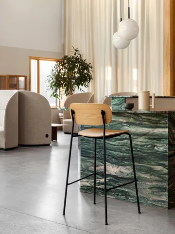 Co Bar Chair barkruk - Donker gebeitst eiken-chroomstaal, 75 cm - Audo Copenhagen