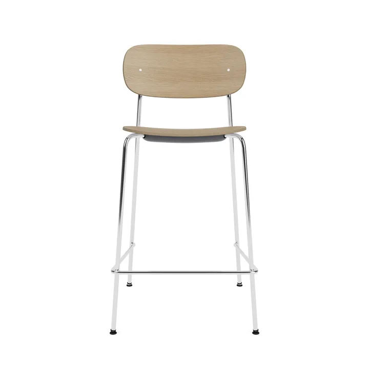 Co Bar Chair barkruk - Eik-gechromeerd staal, 65 cm - Audo Copenhagen
