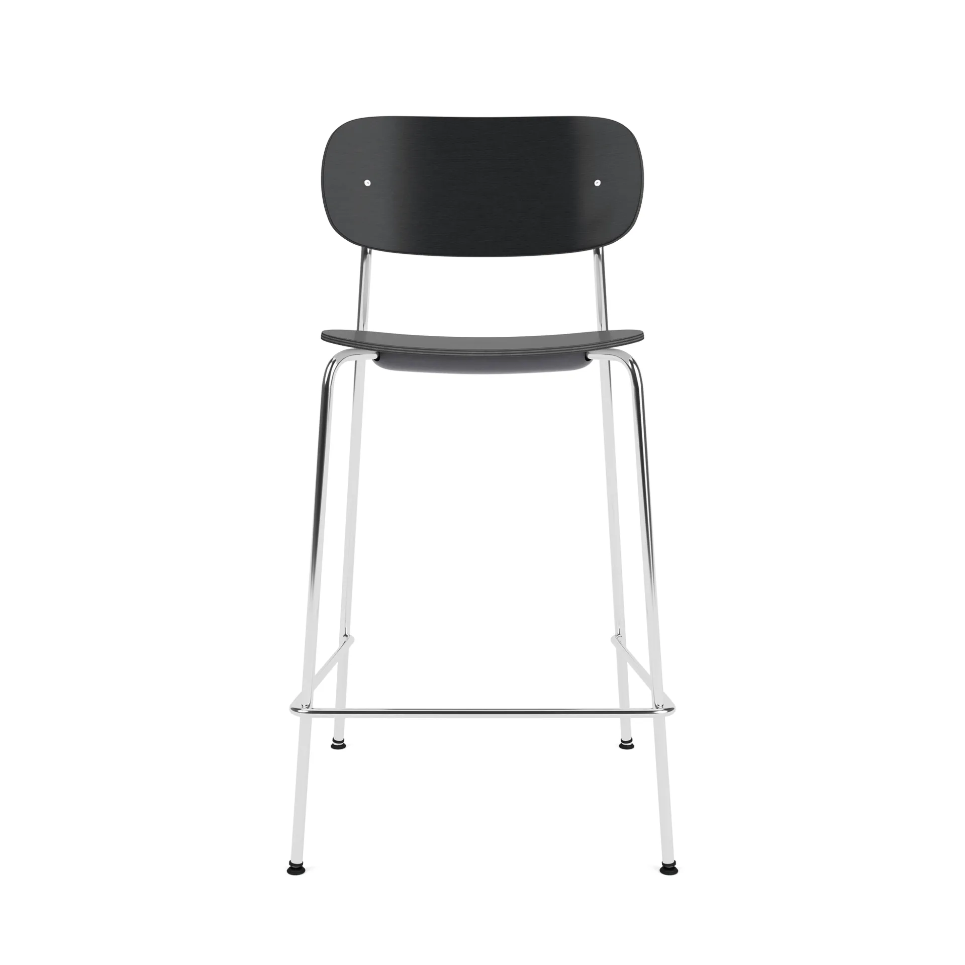 Co Bar Chair barkruk, Zwart eiken-verchroomd staal, 65 cm Audo Copenhagen