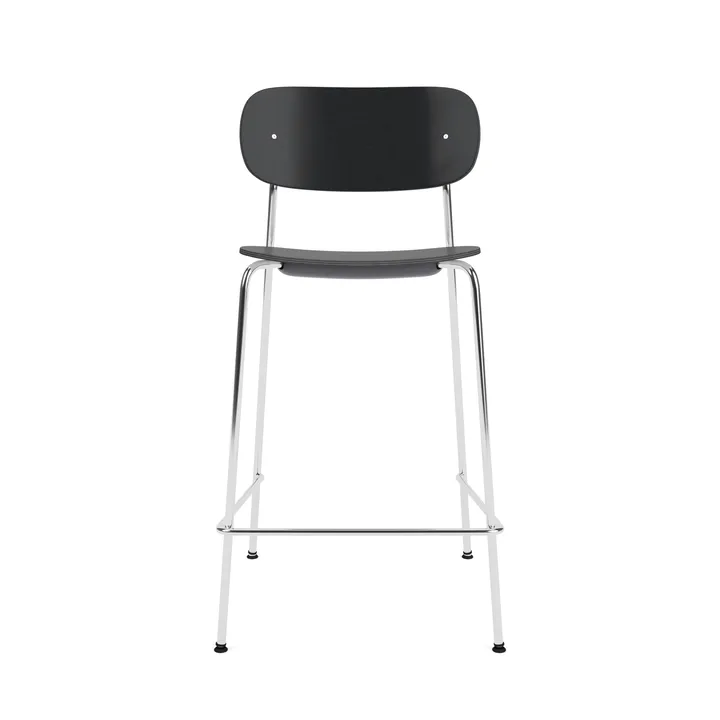 Co Bar Chair barkruk - Zwart eiken-verchroomd staal, 65 cm - Audo Copenhagen