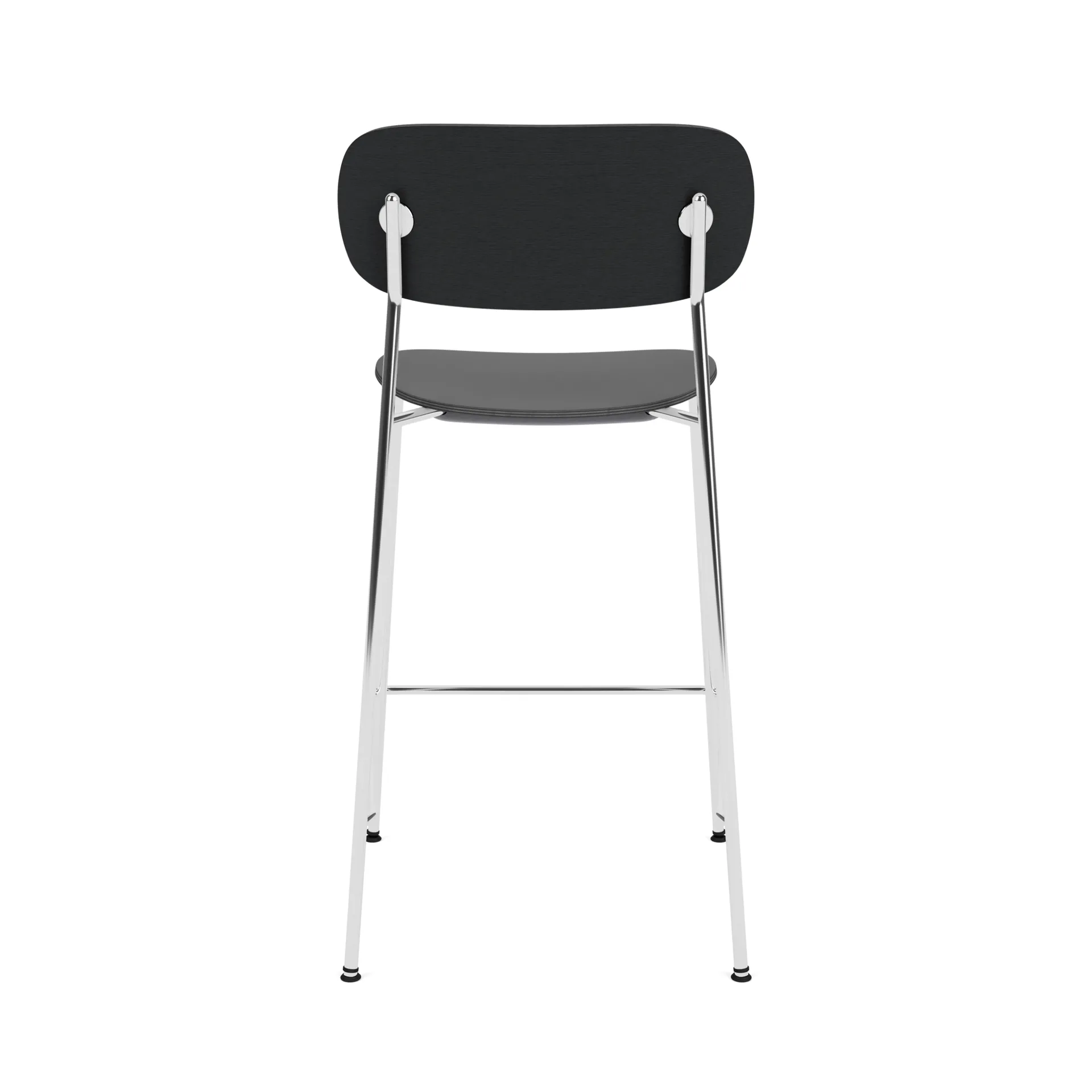 Co Bar Chair barkruk, Zwart eiken-verchroomd staal, 65 cm Audo Copenhagen