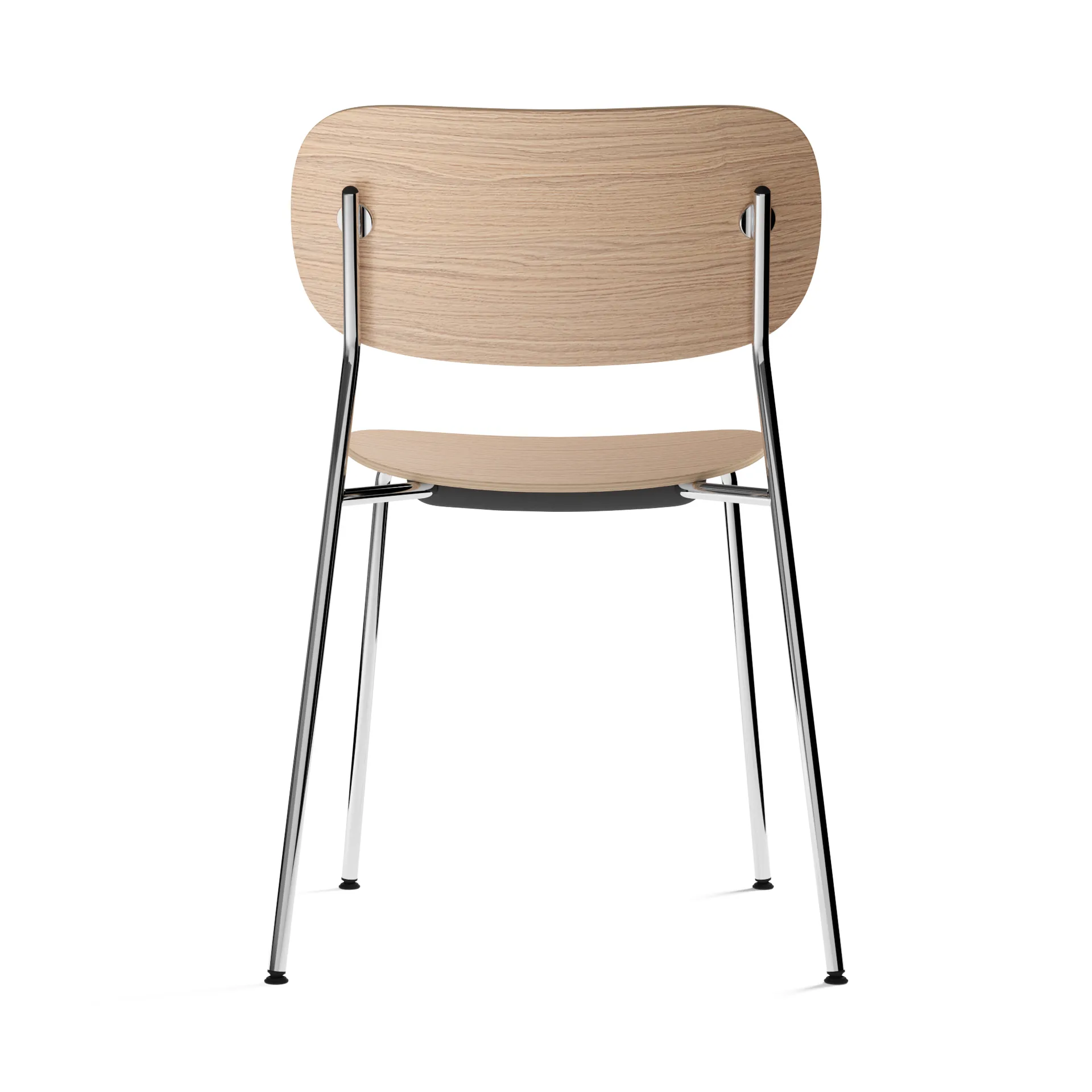 Co eetstoel verchroomde poten, Eikenhout Audo Copenhagen