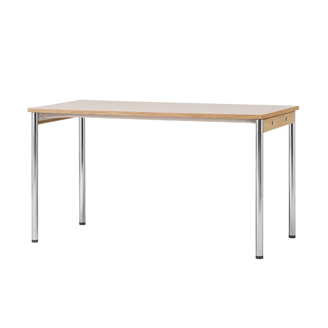 Co Table conferentietafel 140x70cm, Chrome, laminate creme Audo Copenhagen