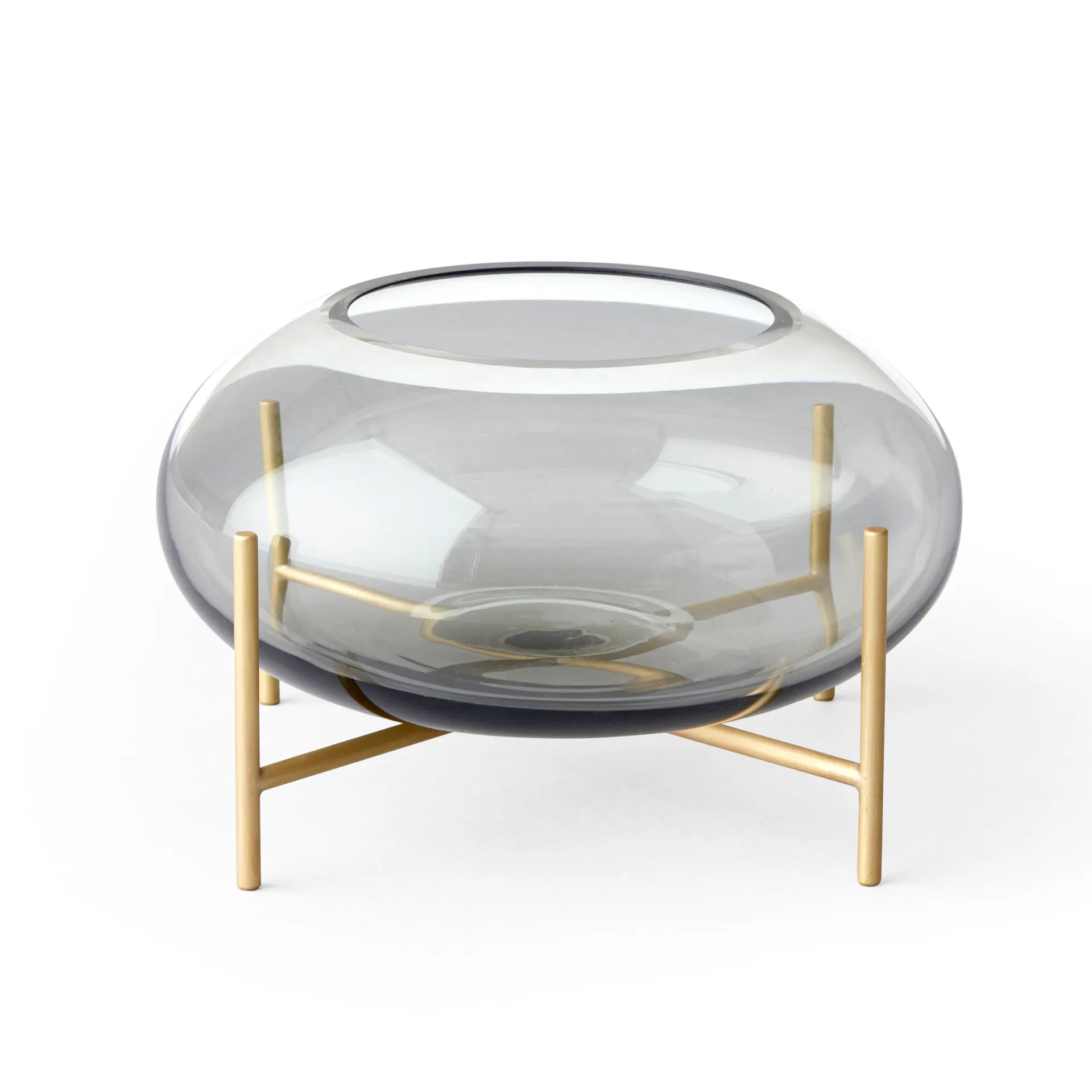 Échasse waxinelichtjeshouder geborsteld messing, Smoke Audo Copenhagen