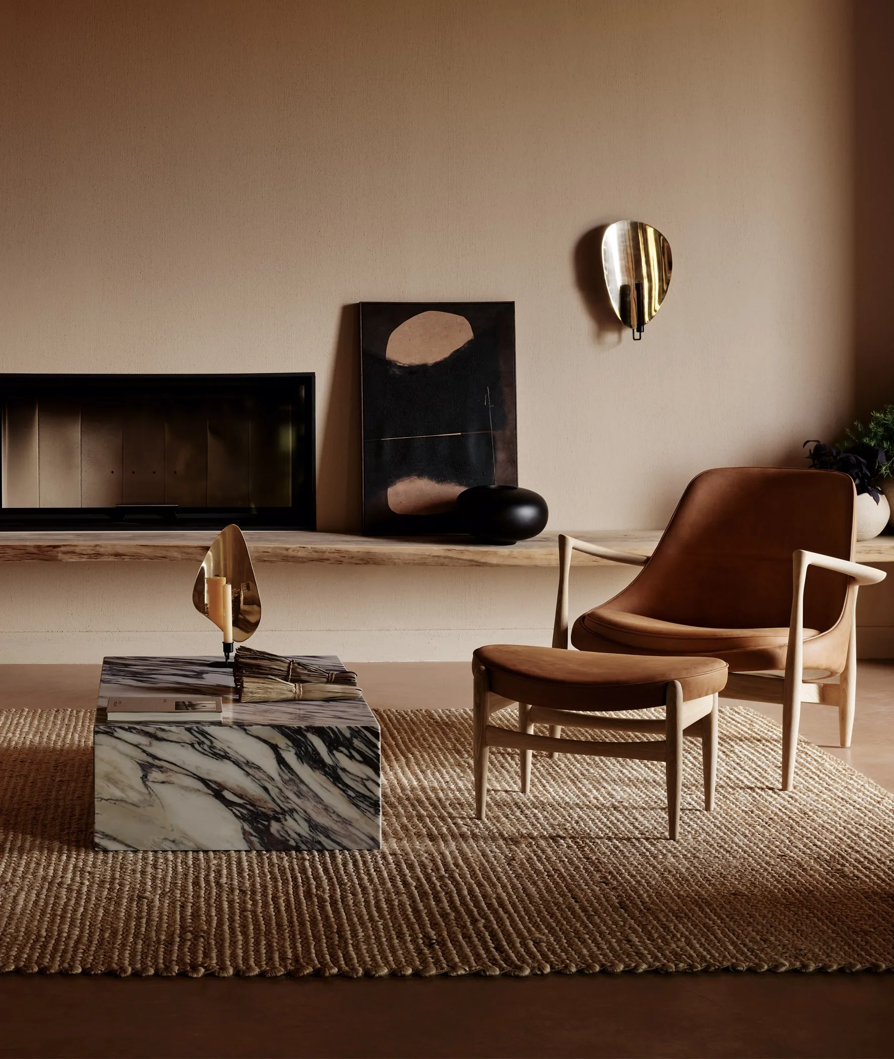 Flambeau wandkandelaar 40 cm, Black-polished brass Audo Copenhagen