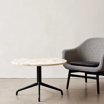 Harbour Column loungetafel - Marble off white-zwart stalen onderstel - Audo Copenhagen