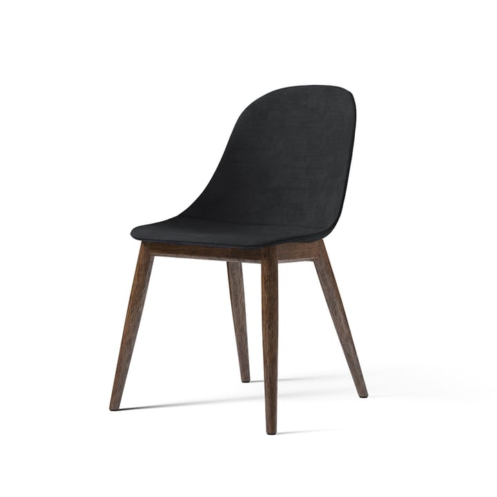 Harbour side dining chair stoel, beklede zitting - stof remix 173 dark grey, poten van donkergebeitst eikenhout - Audo Copenhagen