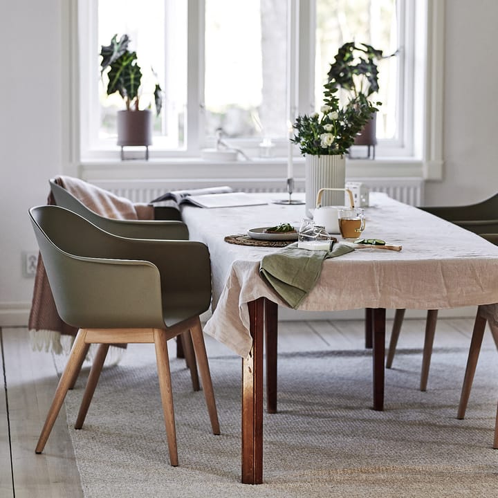 Harbour stoel armleuningen eiken poten, olive Audo Copenhagen
