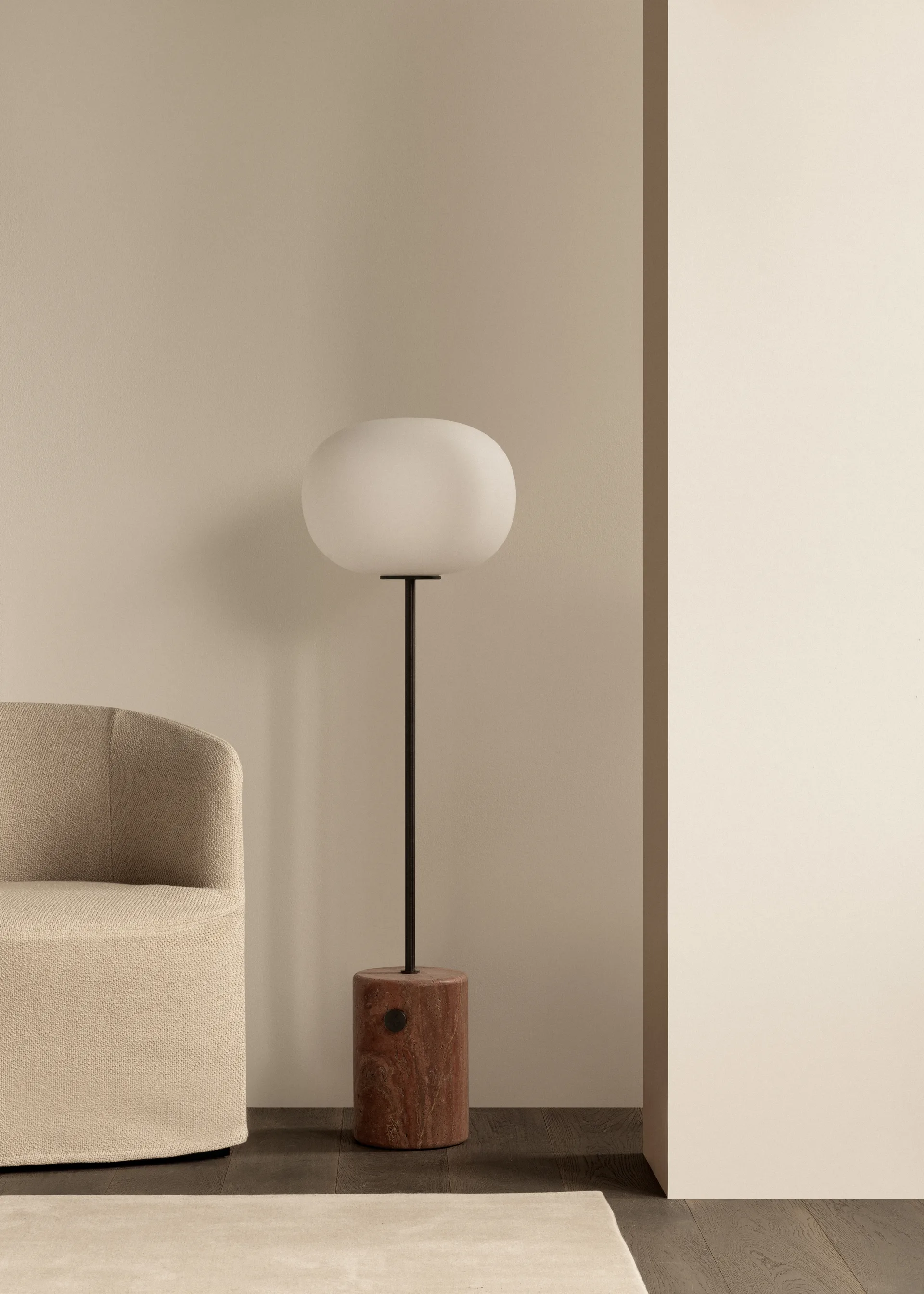 JWDA vloerlamp, Red travertine Audo Copenhagen