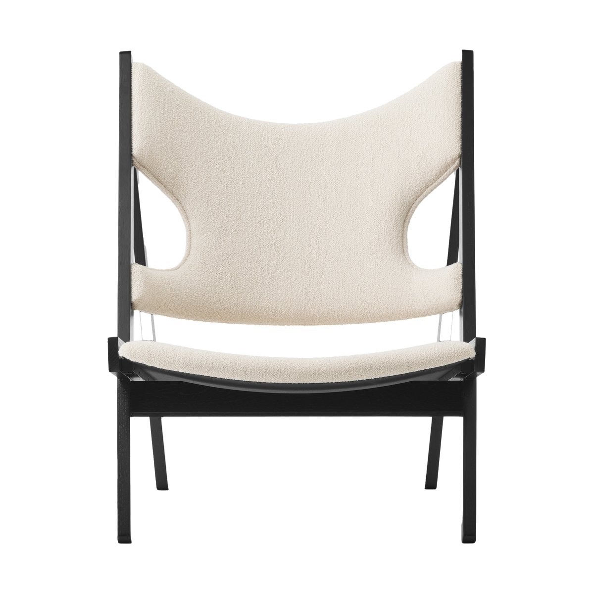 Audo Copenhagen Knitting loungefauteuil Barnum Bouclé 24-zwart eik