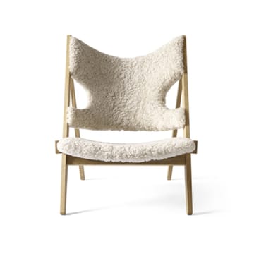 Knitting loungefauteuil - schapenvacht Nature, onderstel natural eiken - Audo Copenhagen