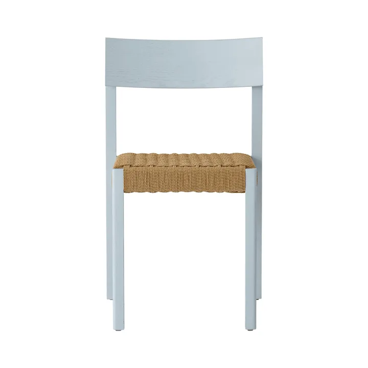 Mauro stoel - Linen blue eik-natuurgevlochten zitting - Audo Copenhagen