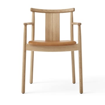 Merkur stoel met armleuningen en kussen - Oak- Dakar 0250 cognac - Audo Copenhagen
