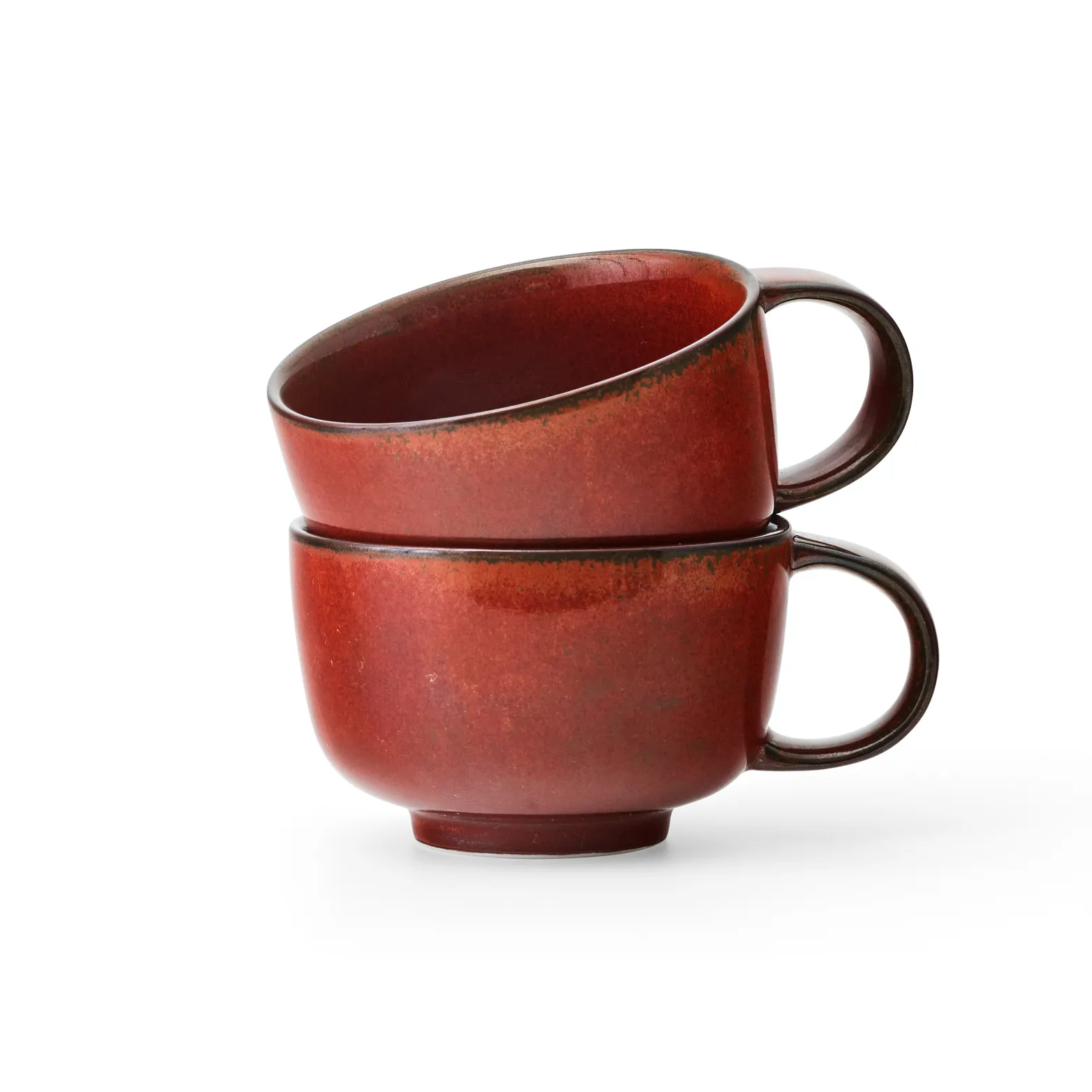 New Norm beker met oor 25 cl 2-pack, Rood geglazuurd Audo Copenhagen