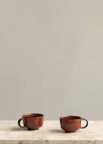 New Norm beker met oor 25 cl 2-pack - Rood geglazuurd - Audo Copenhagen
