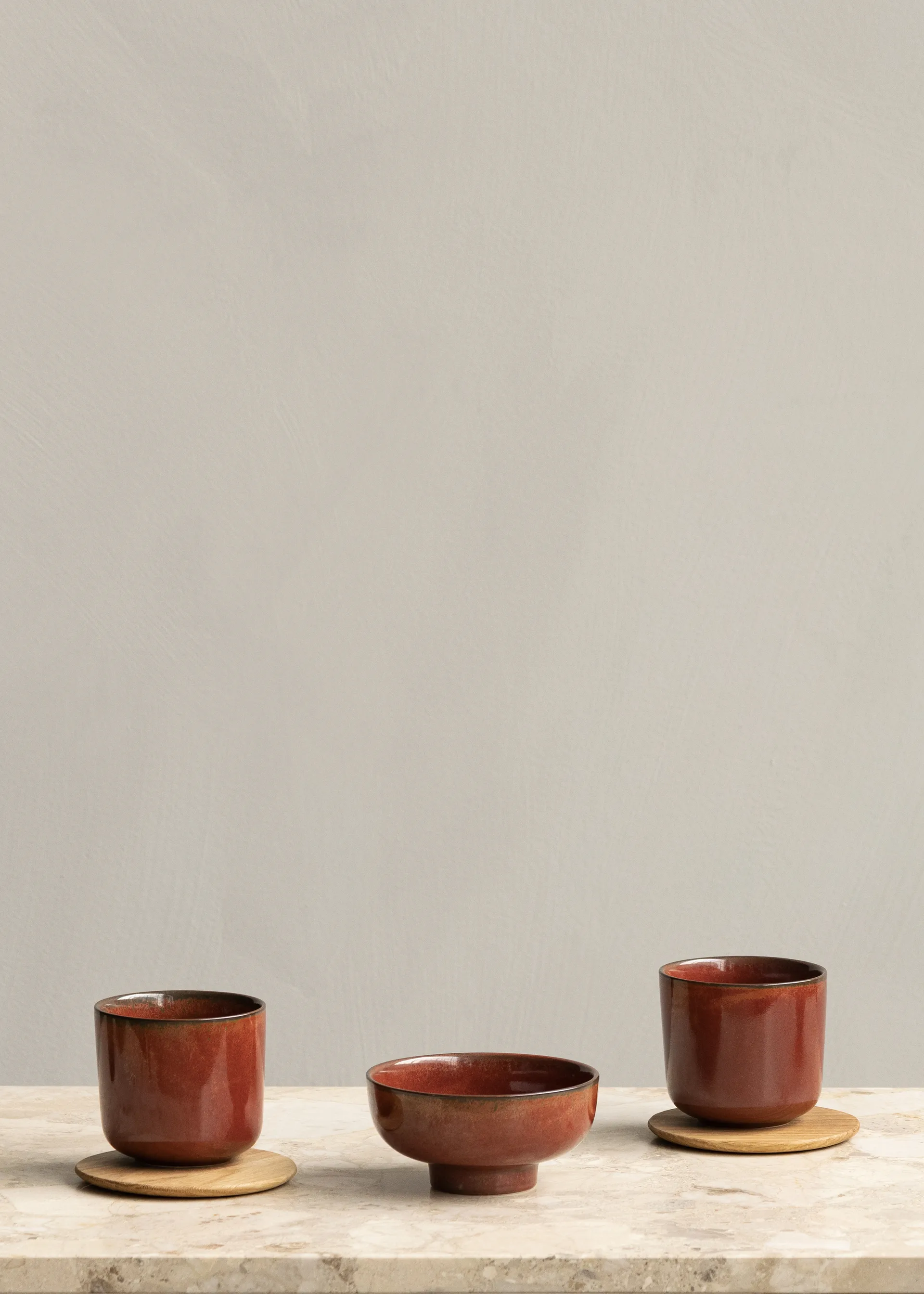 New Norm glasonderzetter van hout 2-pack, Geolied eikenhout Audo Copenhagen