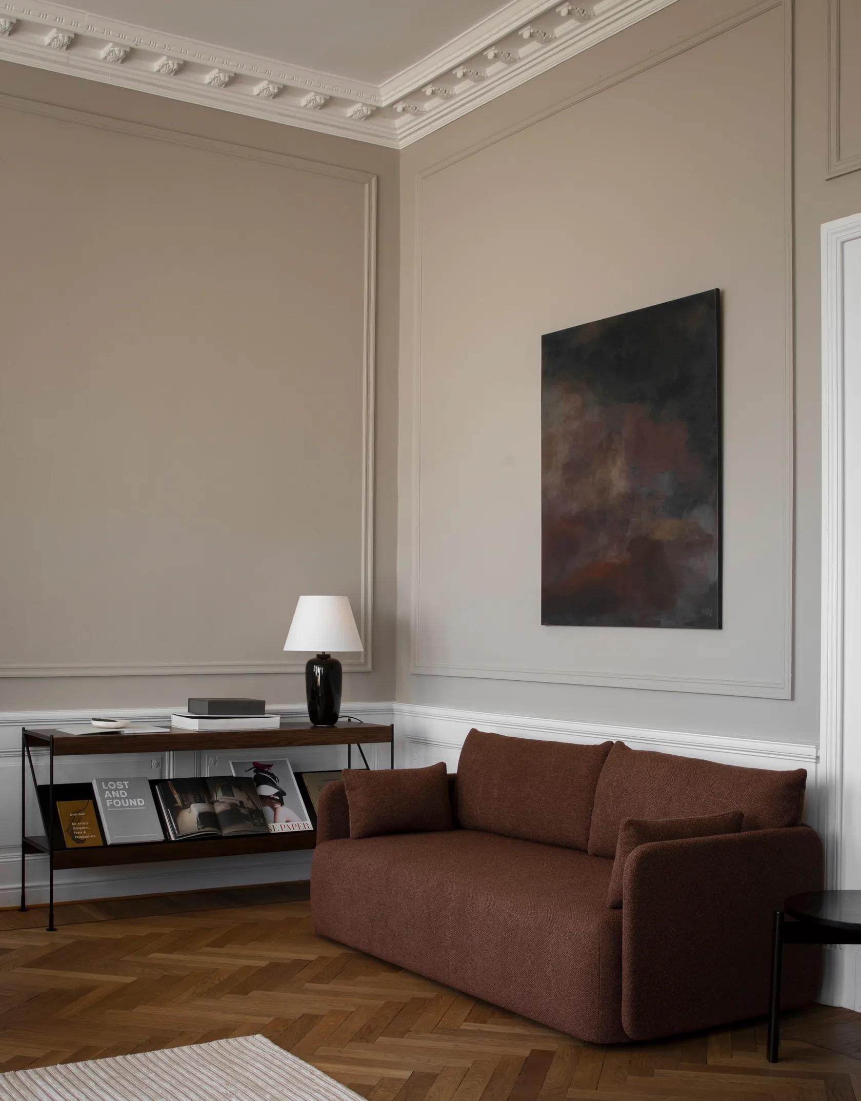 Offset bank 2-zits, Audo Bouclé 08 Bordeaux Audo Copenhagen