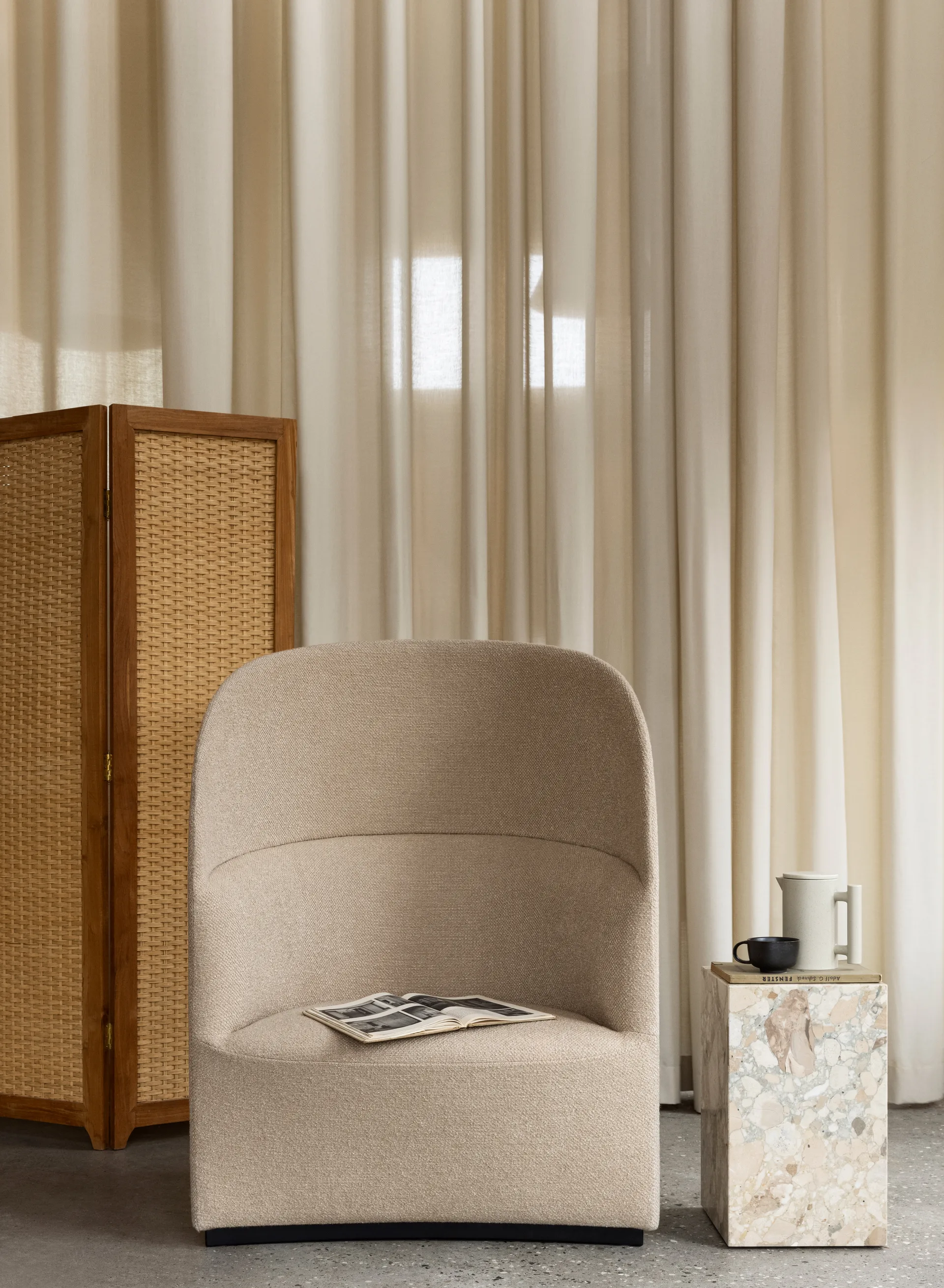 Plinth tall bijzettafel 30x30x51 cm, Kunis Breccia Audo Copenhagen