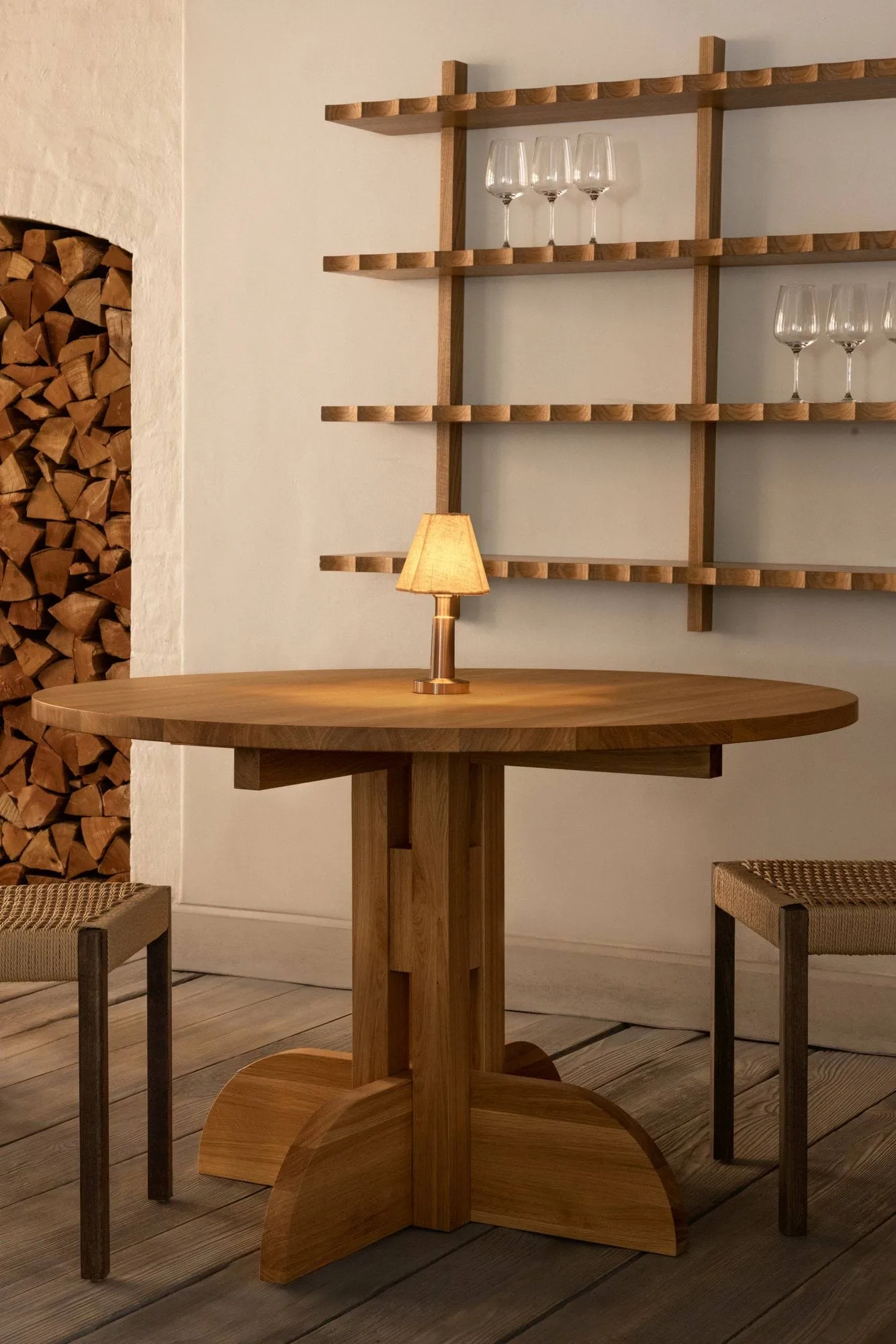 Puffin eettafel eikenfineer Natural, Natuurlijk eikenfineer, Ø120 cm Audo Copenhagen