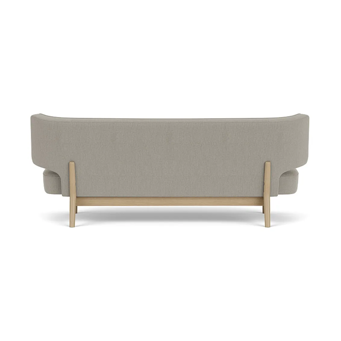 Radiohus Sofa Fully Upholstered RE-WOOL PC1T Global HR BUTTONS Vegetal 4-Legs Base, Re-wool 218-naturel eiken, leren knopen, 2-zits Audo Copenhagen