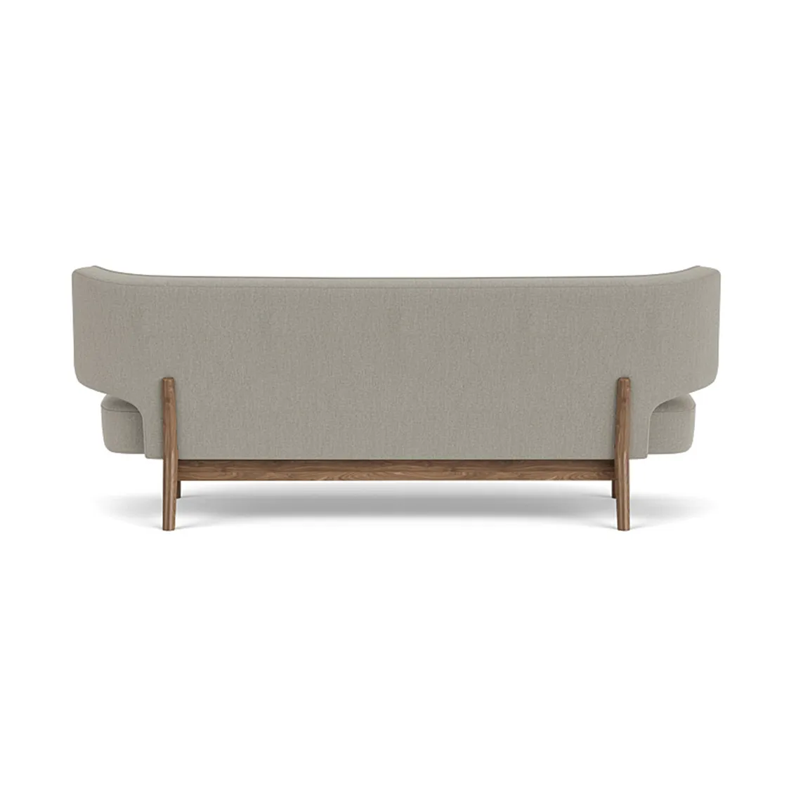 Radiohus Sofa Fully Upholstered RE-WOOL PC1T Global HR BUTTONS Vegetal 4-Legs Base, Re-wool 218-walnoot, leren knopen, 2-zits Audo Copenhagen
