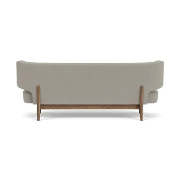 Radiohus Sofa Fully Upholstered RE-WOOL PC1T Global HR BUTTONS Vegetal 4-Legs Base - Re-wool 218-walnoot, leren knopen, 2-zits - Audo Copenhagen