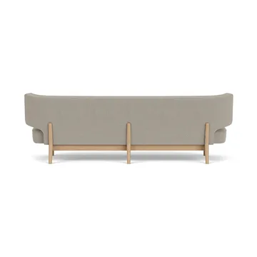 Radiohus Sofa Fully Upholstered RE-WOOL PC1T Global HR BUTTONS Vegetal 4-Legs Base - Re-wool 218-naturel eiken, leren knopen, 3-zits - Audo Copenhagen