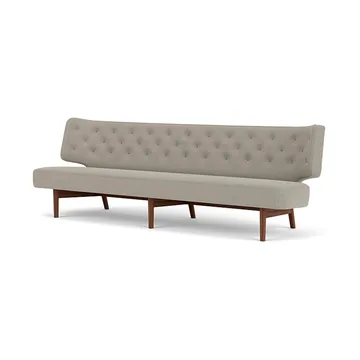 Radiohus Sofa Fully Upholstered RE-WOOL PC1T Global HR BUTTONS Vegetal 4-Legs Base - Re-wool 218-walnoot, lederen knopen, 3-zits - Audo Copenhagen