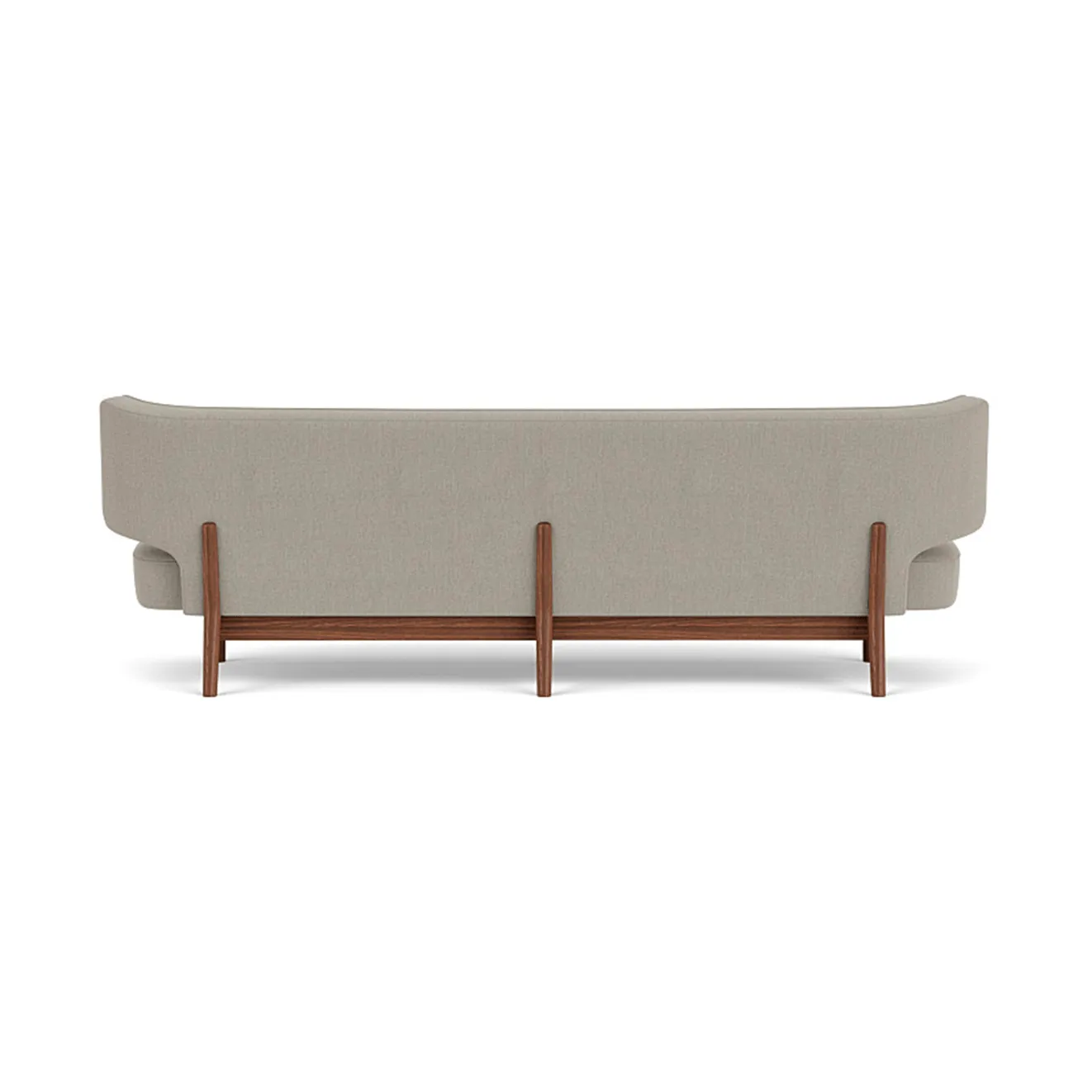 Radiohus Sofa Fully Upholstered RE-WOOL PC1T Global HR BUTTONS Vegetal 4-Legs Base, Re-wool 218-walnoot, lederen knopen, 3-zits Audo Copenhagen