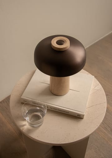 Reverse draagbare tafellamp 24,5 cm - Travertine-bronzed aluminium - Audo Copenhagen