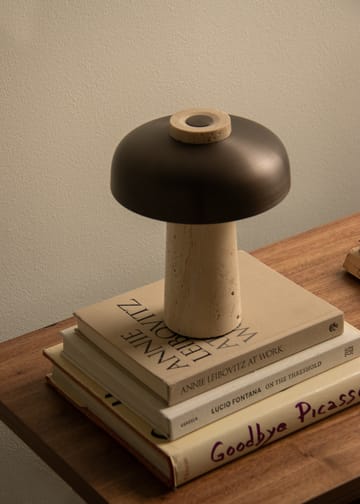 Reverse draagbare tafellamp 24,5 cm - Travertine-bronzed aluminium - Audo Copenhagen