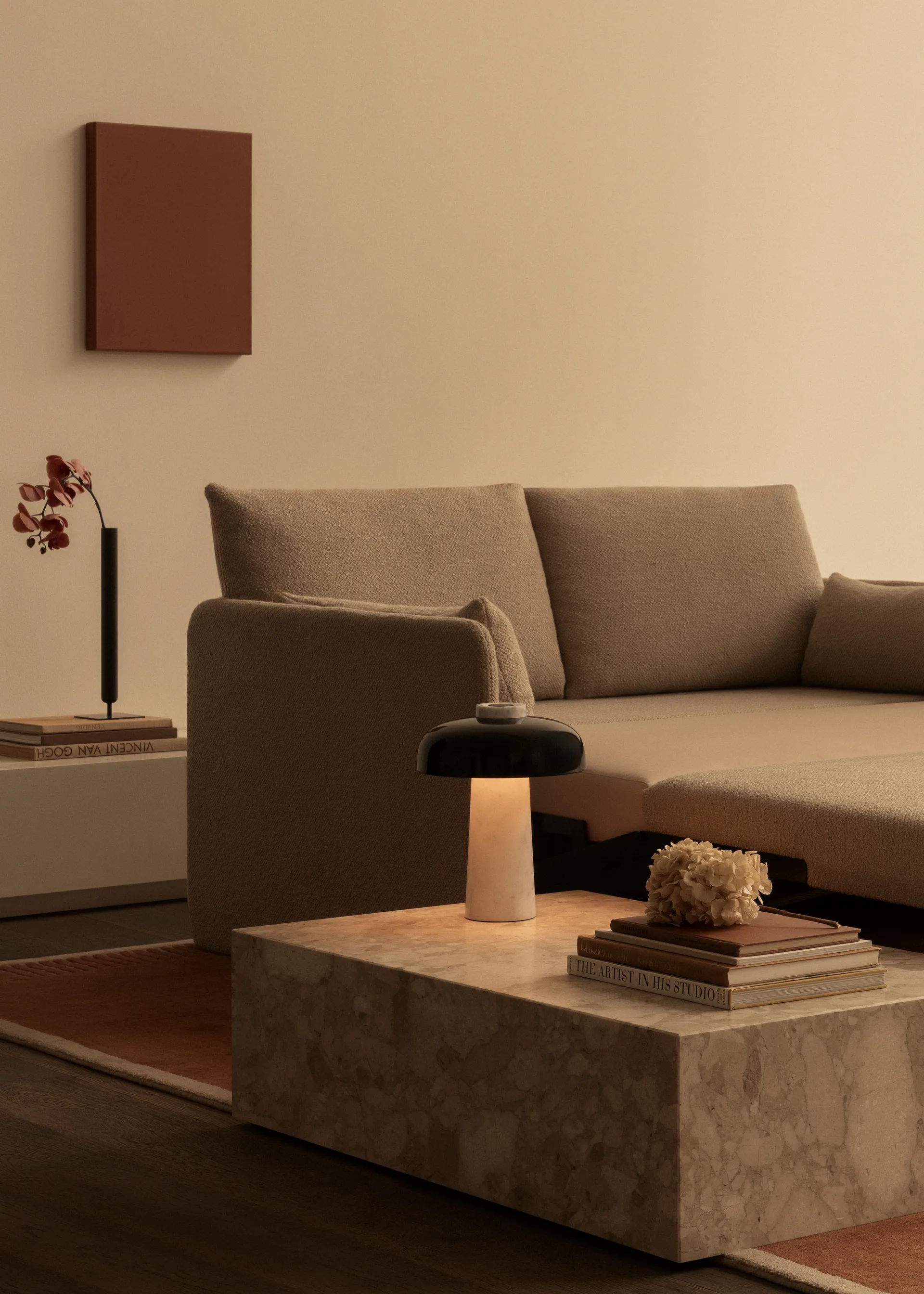 Reverse tafellamp 30 cm, Carrara-black Audo Copenhagen