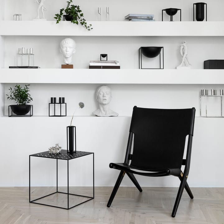 Saxe fauteuil - leer zwart, zwartgebeitst eikenhouten onderstel - Audo Copenhagen