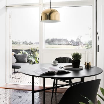 Snaregade Round Eettafel rond - charcoal linoleum, ø138 cm, zwart stalen onderstel - Audo Copenhagen