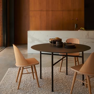 Snaregade Round Eettafel rond - charcoal linoleum, ø138 cm, zwart stalen onderstel - Audo Copenhagen
