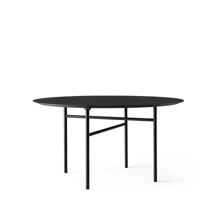 Snaregade Round Eettafel rond, charcoal linoleum, ø138 cm, zwart stalen onderstel Audo Copenhagen