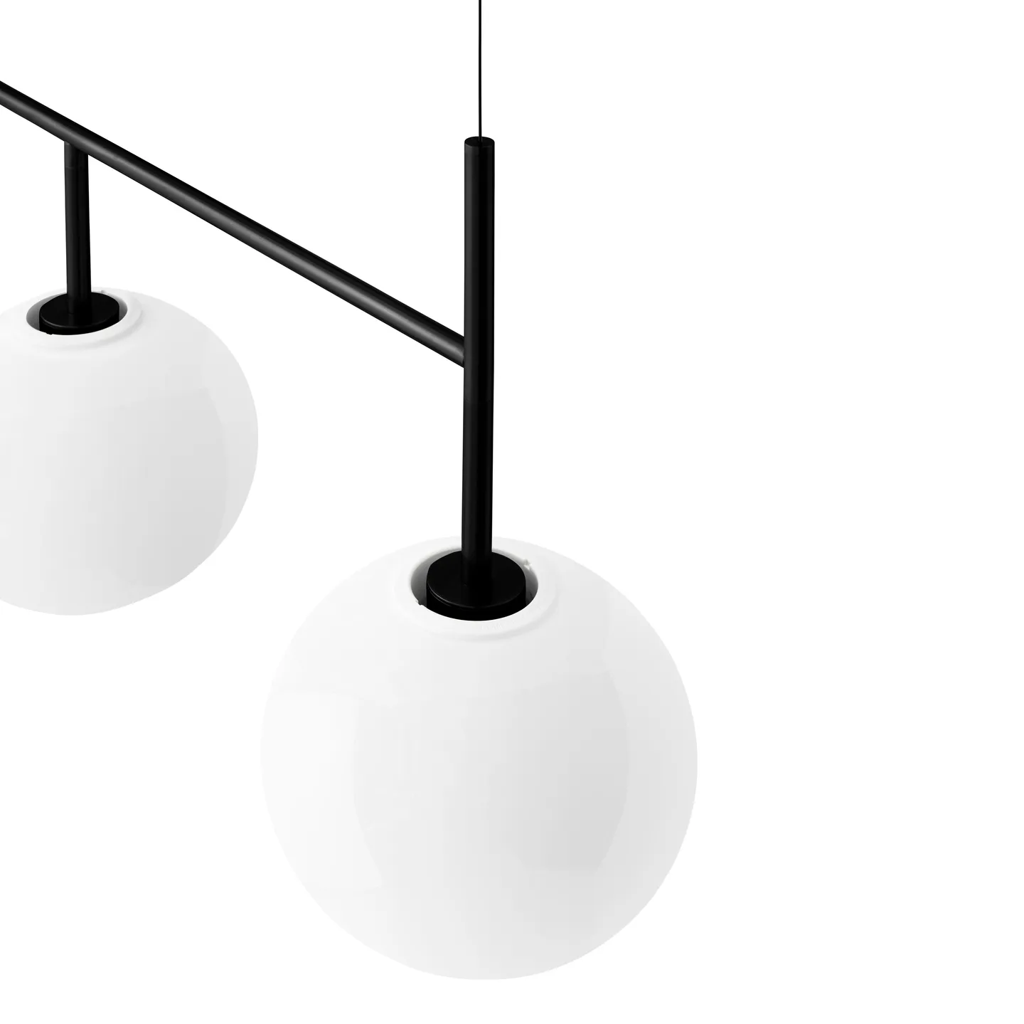 TR plafondlamp zwart DtW, Glanzend opaalglas Audo Copenhagen