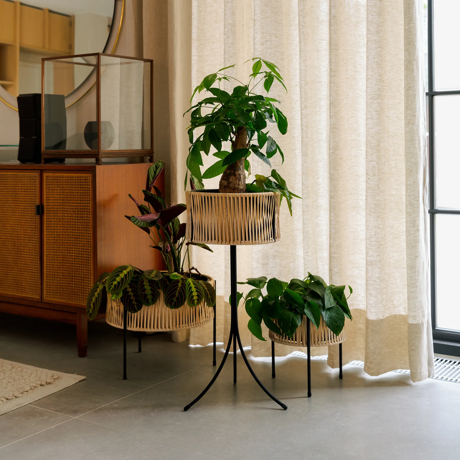 Umanoff planter bloembak rotan-staal, h32,5 cm Ø41 cm Audo Copenhagen