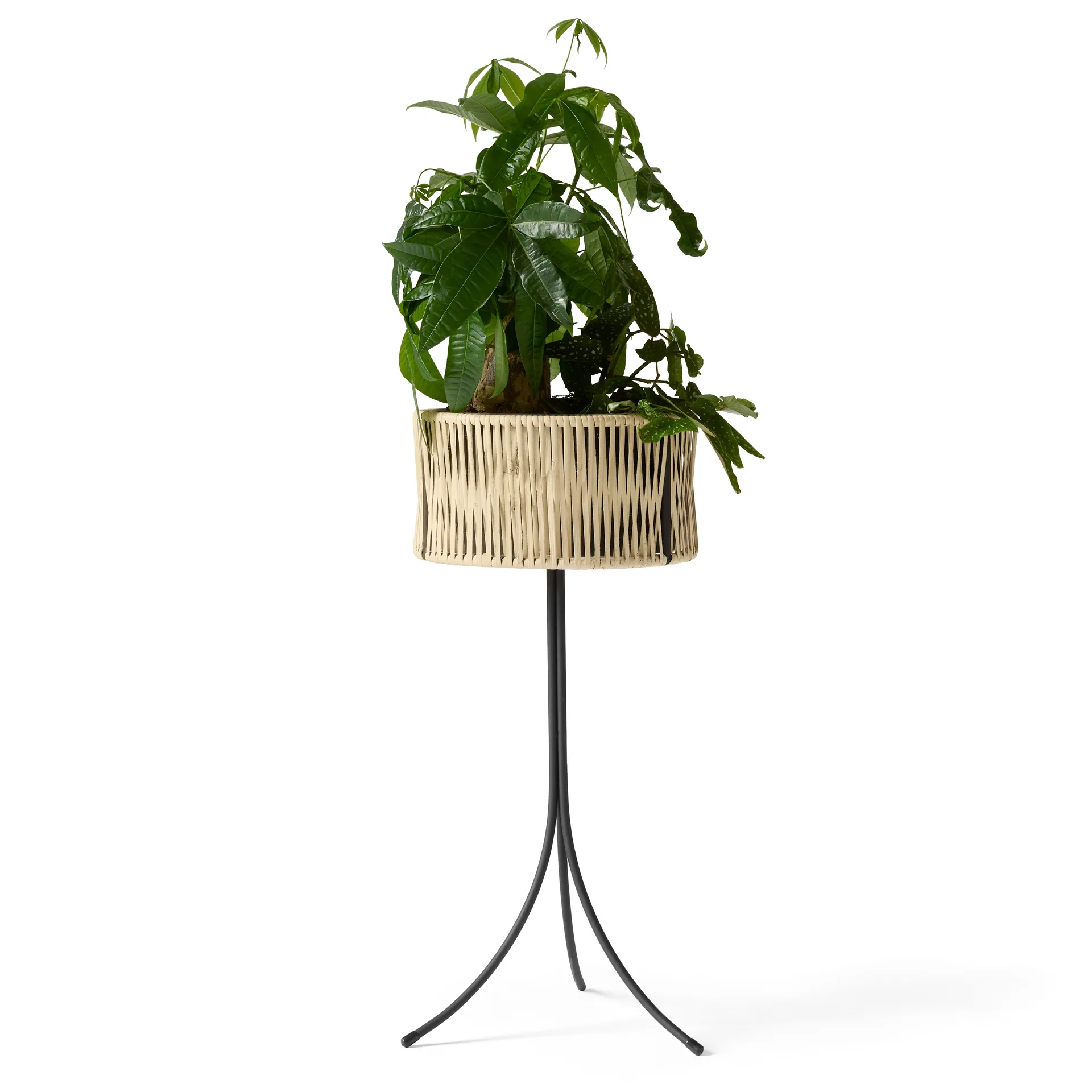 Umanoff planter bloembak rotan-staal, h69 cm Ø36,5 cm Audo Copenhagen