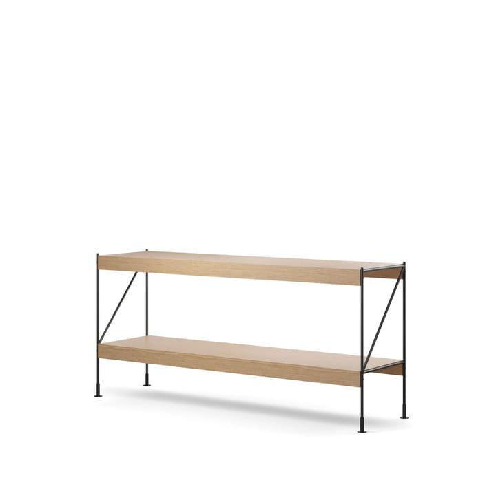 Zet kastensysteem - natural oak, 1x2, black steel base - Audo Copenhagen