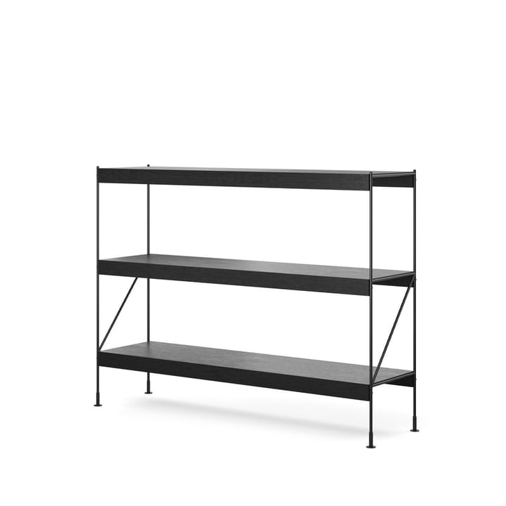 Zet kastensysteem, oak black stained, 1x3, black steel base Audo Copenhagen